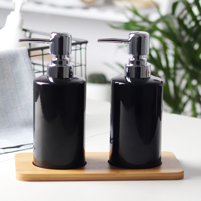 MOIIO distributeur de savon liquide, accessoires de salle de bains, shampoing, Simple, Gel douche, noir, blanc, bouteilles à pression en céramique