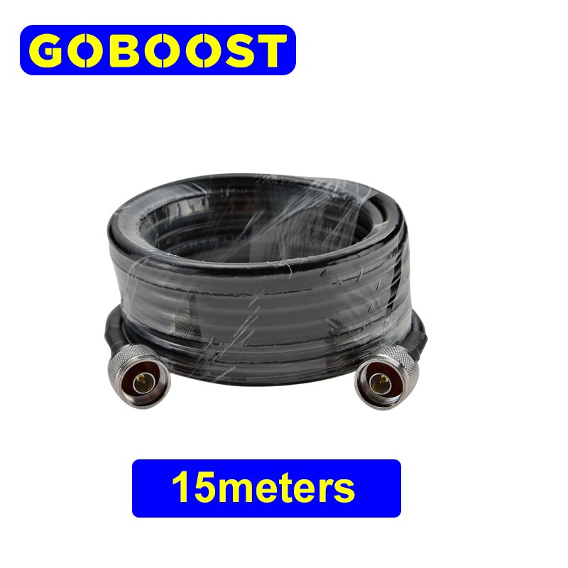GOBOOST 15Meter Coaxial Cable For Cell Phone Signal Booster N Male 2G 3G 4G Celluar Ampilier Signal Repeater