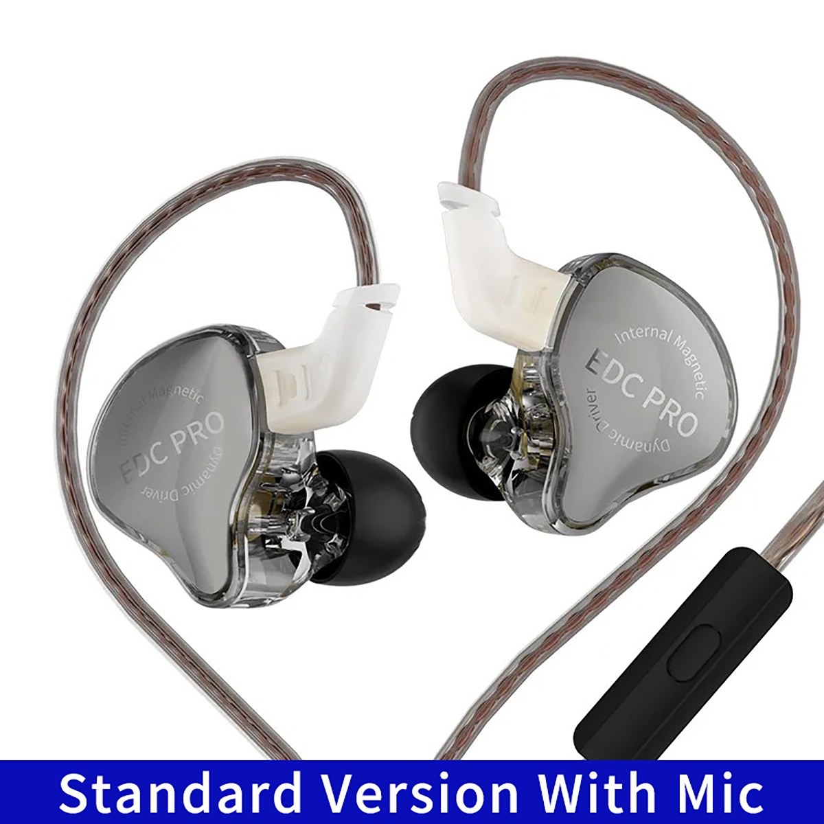 KZ EDC PRO HIFI 3,5 MM AUX bedrade oortelefoon Dynamische hoogwaardige monitor In-ear oordopjes Afneembare kabel Harman EDXPRO Lite: Blauw