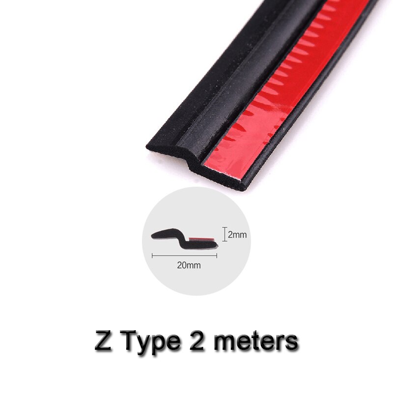 2 meter B Z P D Type Auto Rubberen Afdichting Geluidsisolatie Tochtstrip Edge Trim Geluidsisolatie Auto Deur Afdichting strip Stickers: Z Type