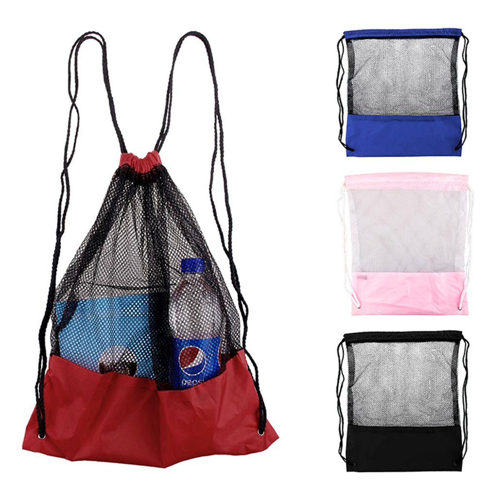 Unisex trekkoord rugzak mesh stoffen zak studenten rugzak sport strandtas schoudertas