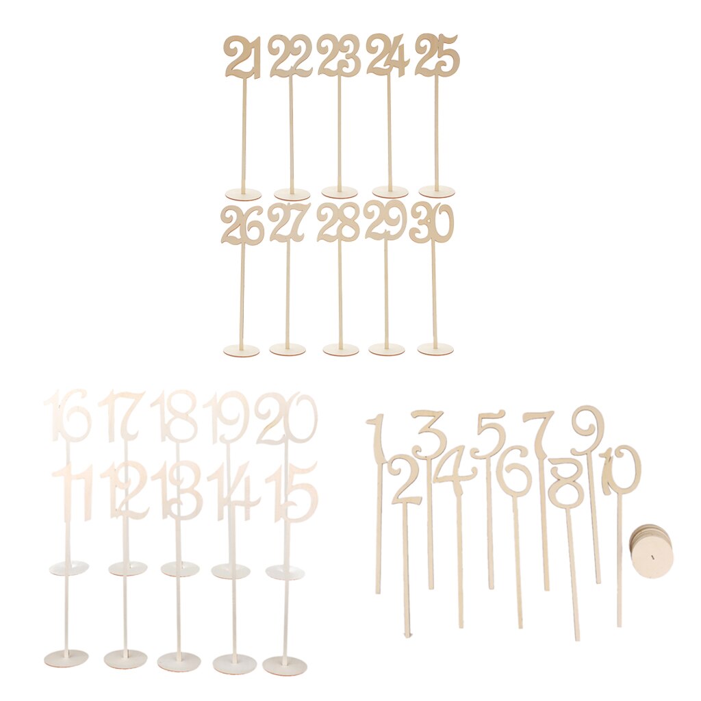 30 Stuks Houten 1- 30 Tafel Nummer Borden Wedding Party Home Decoration