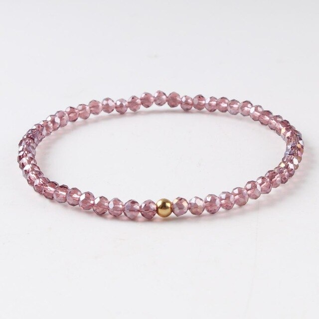 Boho DIY proste kolorowe szkło kryształowa czerwień róża złote koraliki Wrap bransoletka Femme bransoletki dla kobiet: Rose Red