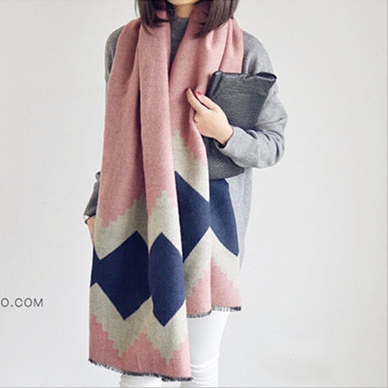 ¡NOVEDAD DE ! Bufandas de Invierno para mujer, chal Pashmina Cachecol, bufandas graduales Foulard, bufanda de algodón, bufanda para mujer: Rosa
