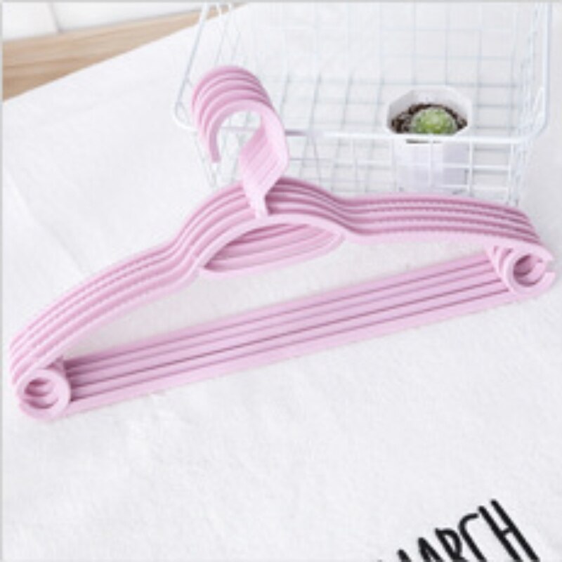 Non-slip Plastic Clothes Hanger Space Saving Coat Dress Hanger Laundry Storage Drying Hanger with Hook Towel Pant Hanger Rack: Pink