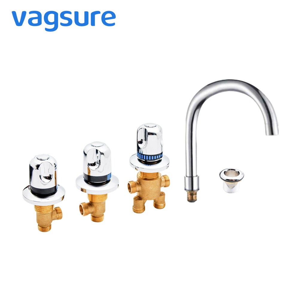 Mitigeur de robinet cascade | Baignoire froide et chaude de Style rond classique, robinet de commande de commutateur en laiton pour baignoire robinet douche