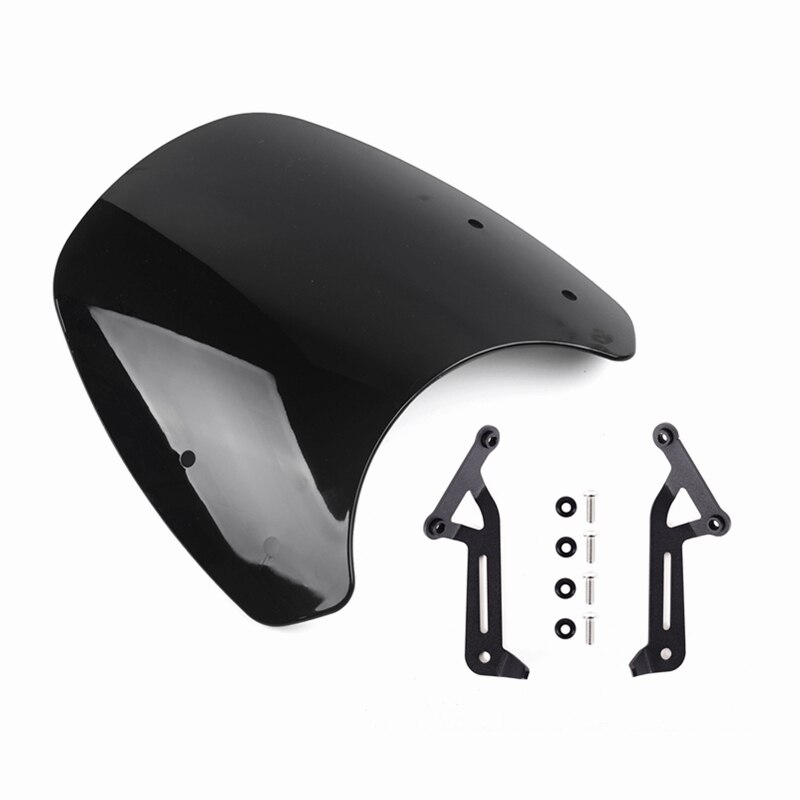 Motorcycle ABS Windscreen Windshield With Mount Bracket for Triumph Street Twin Wind Air Deflector Fly Screen: black