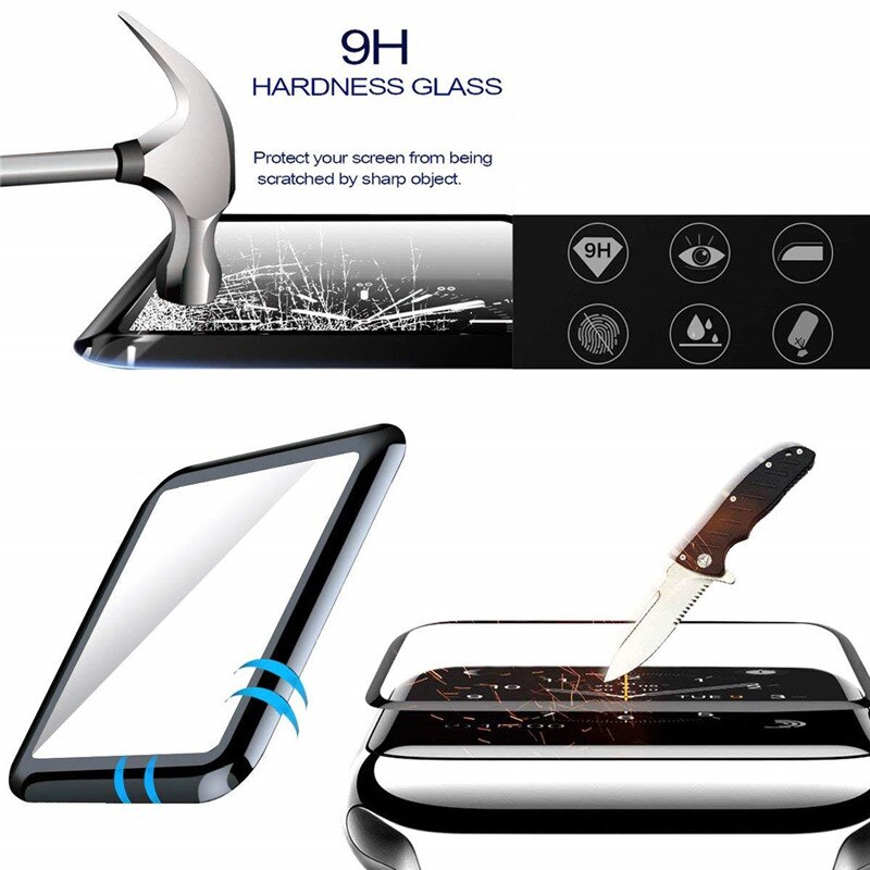 2PCS A Lot For Apple Watch 44MM 40MM Series 4 3 2 1 3D Curved Full Coverage Glass Film For iWatch 42/38MM templered Glass Screen