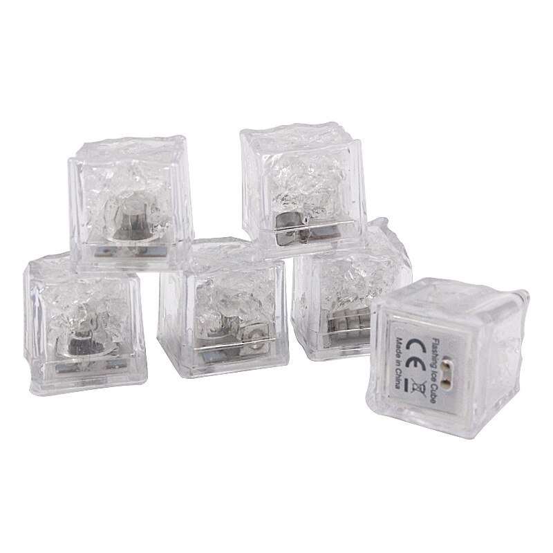 3 stuks led-ijsblokjes, lichtgevende ijsblokjes, kleurrijke vloeistofsensorblokjes voor drankjes, nachtlampje, feestbar, bruiloft, beker, decoratief