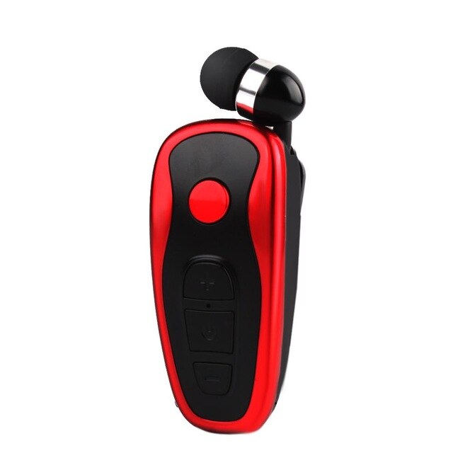Nasin  q7 in- øreklip tilbagetrækkelig bevægelse opkald vibration stereo trådløs bluetooth øretelefon til xiaomi samsung huawei iphone: Rød