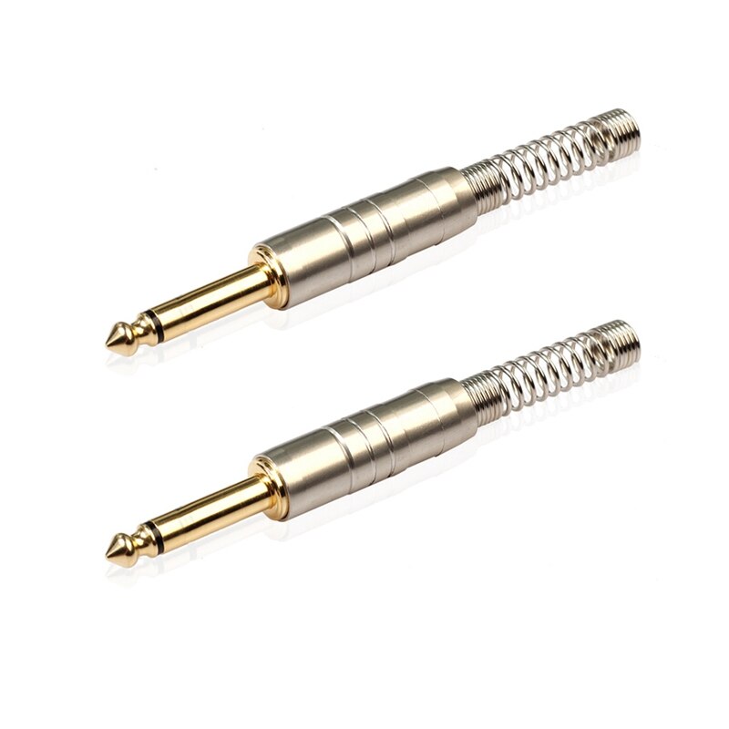 Top 6.35mm Welding Plug Mono Gold-Plated Plug for Welding Various 6.35 o Cables, Microphones, Electric Guitar Cables