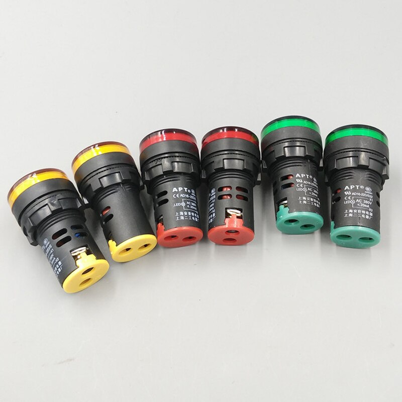 DC 36V AC 380V 22mm Power LED Signal Indicator Light Lamp AD16-22DS 10pcs