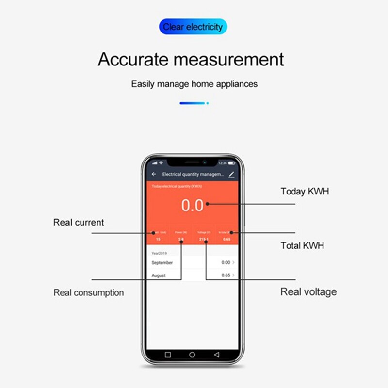 SINOTIMER Smart Energy Meter Tuya WDS688 Energy Meter Wifi Single Phase Energy Meter Mobile App Household Electric Meter 5-60A