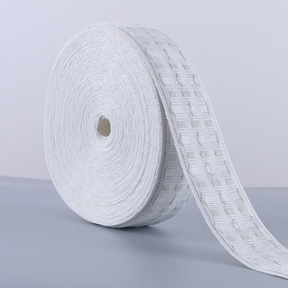 10M/Roll White Pleat Curtain Curtain Ring Cloth Accessories Grommet Pull Eyelets Punching Hook Belt Tape Home Decor