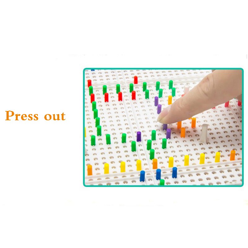 296pcs/set Mosaic Toy Children Nail Composite Picture Puzzle Mosaic Mushroom Nail Kit Puzzle Toys TY0010