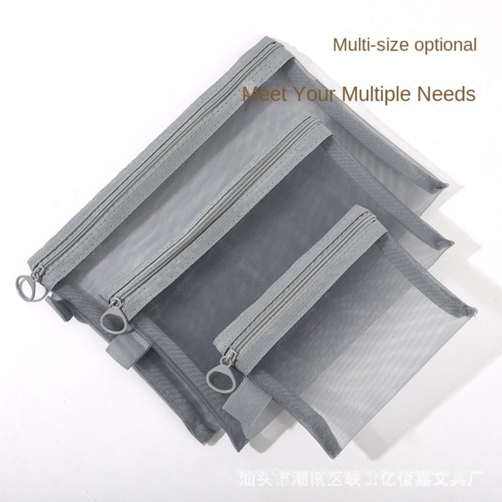 Transparent Black Mesh Makeup Case Organizer Storage Pouch Casual Zipper Toiletry Wash Bags Make Up Women Travel Cosmetic Bag