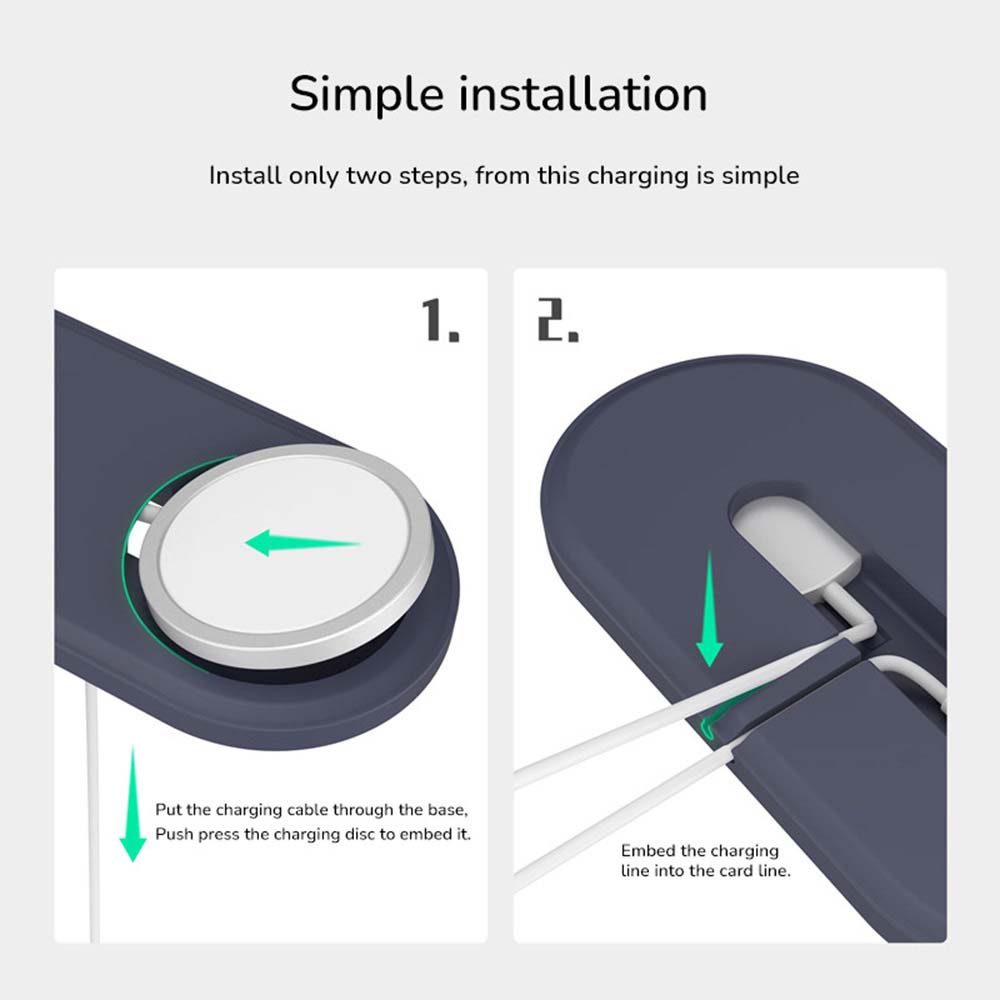 Til apple iphone magsafe airpods iwatch magnetisk trådløs oplader stand opladningsholder slank silikone pad flad dok base