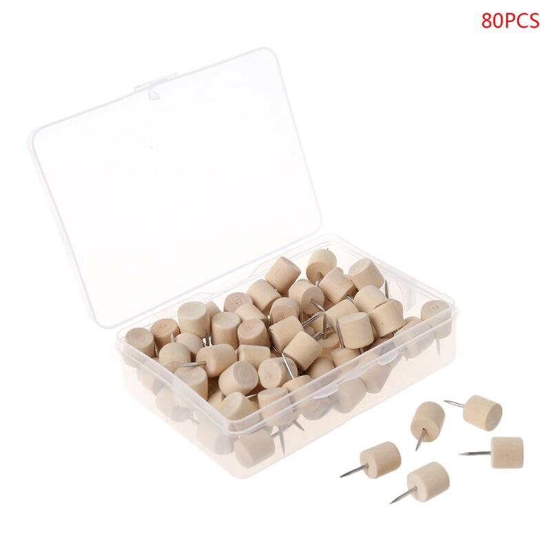 Wooden Thumbtack Board Pins Pushpins Drawing Photo Wall Studs Nail Office School Supplies