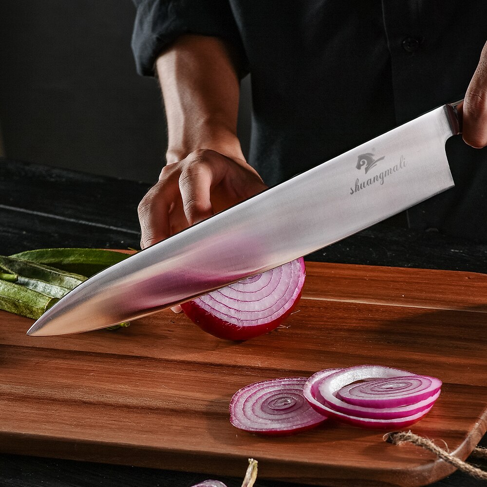 12 tuuman japanilainen gyuto-veitsi saksa 1.4116 hiiliteräksestä keittiön leikkaus lihaveitset terävä hakkuri viipalointi kokki gyuto veitsi