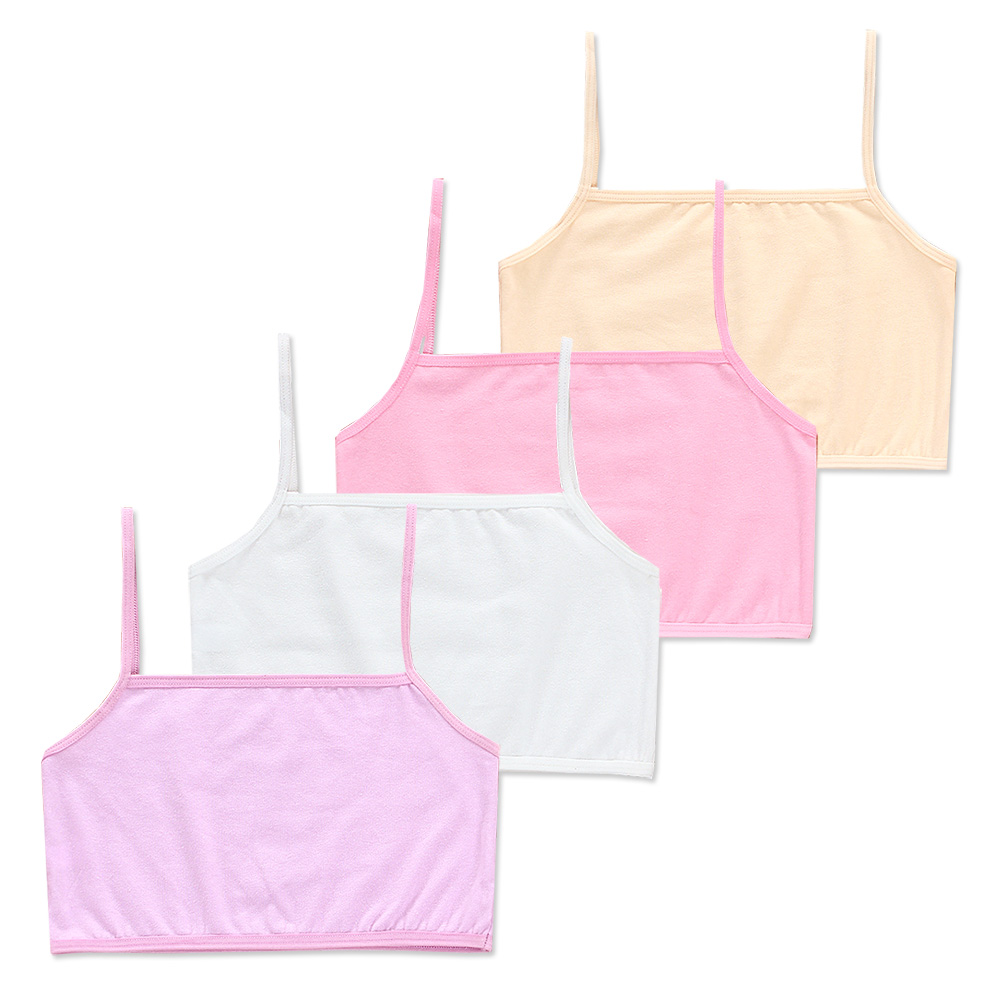 4 stk/parti bh'er teenagere piger undertøj børn bomuld ensfarvet sommer børnesele teenage 6-12y pinkycolor hipster sport: Zibaifenfu / 12