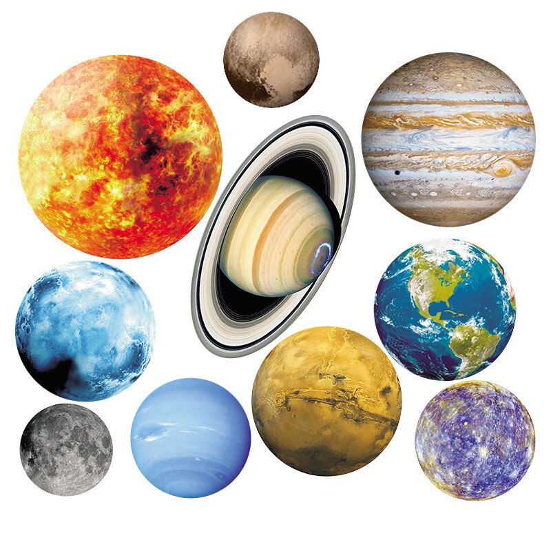 Universet planet galakse børneværelse soveværelse lysende wallstickers loftsmærkater dekoration solsystem fluorescerende vægindretning