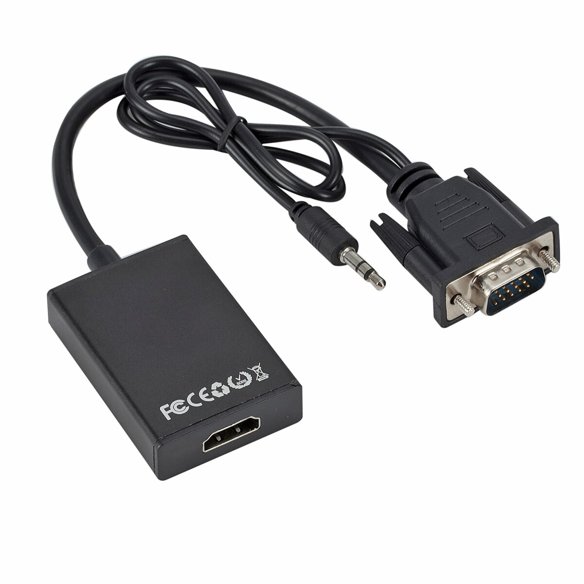 Grwibeou vga to hdmi with 3.5mm audio Cable 1080P vga to hdmi Adapter for PC laptop to HDTV Projector ps4 Video Audio converter