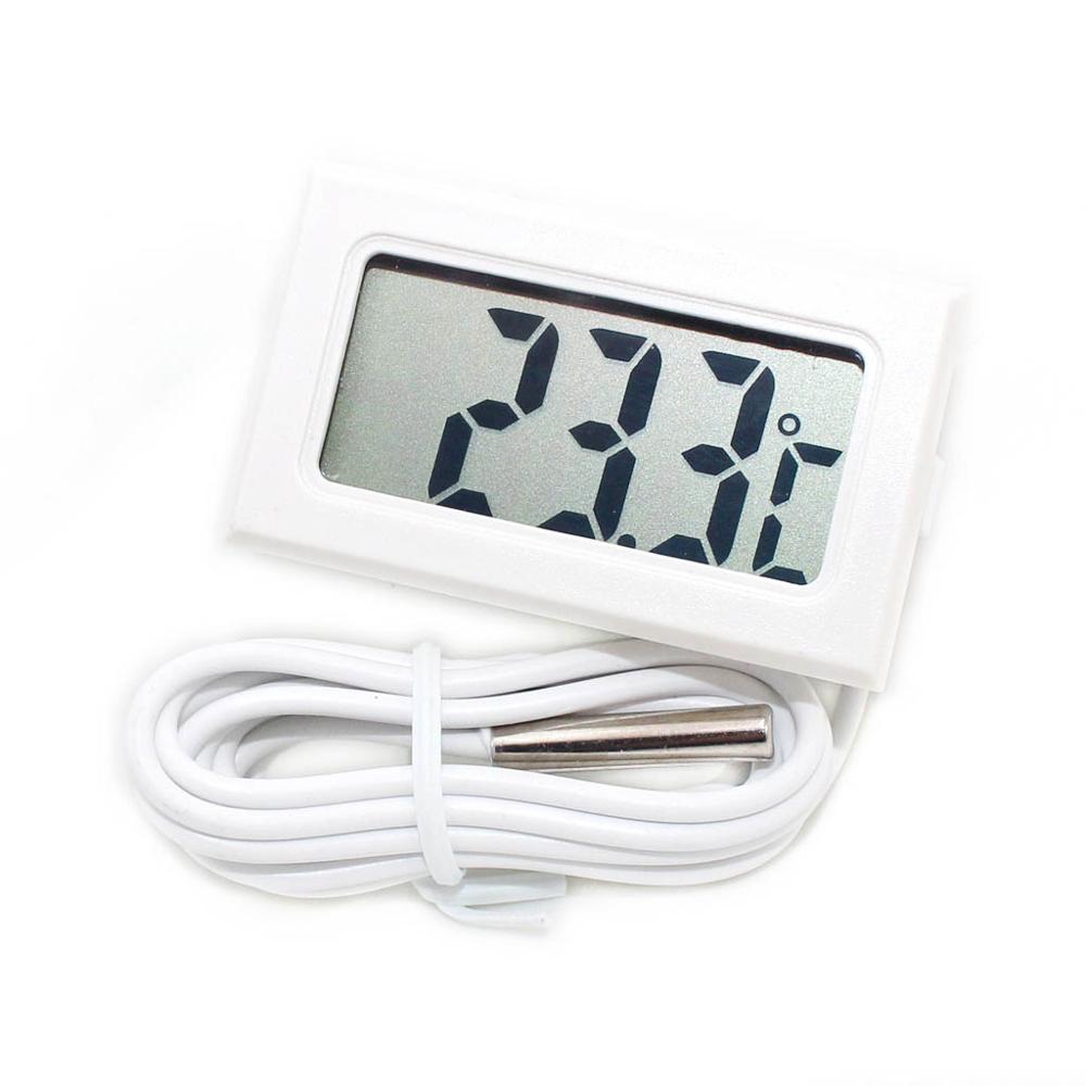 -50 to 110 Digital Thermometer Mini LCD Display Meter Fridges Freezers Coolers Aquarium Chillers Mini 1M Probe Instrument: White 2M