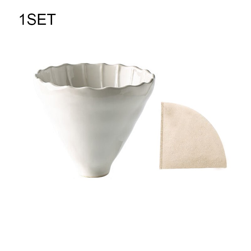Hand-Made Coffee Kettle Filter Apparatus Set 700ml Coffee Filter Cup Filter Holder Sharing Pot Over Coffee Maker^^: White B