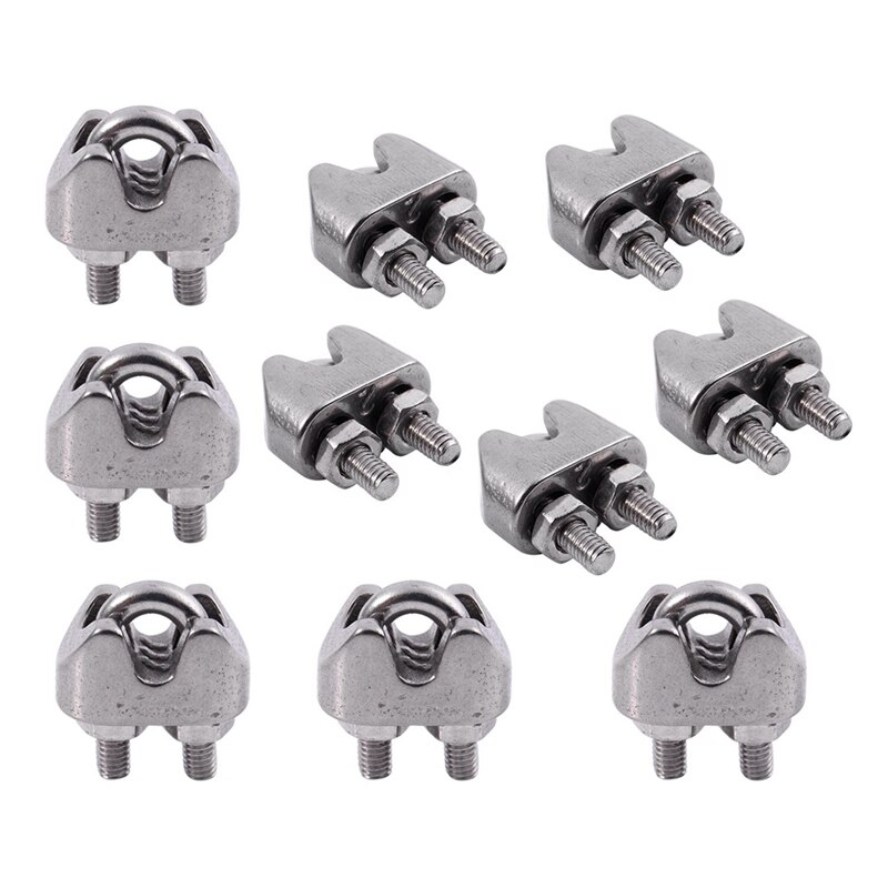 20 Pcs Stainless Steel 2mm Wire Rope Cable Thimbles & 10Pcs 2mm 1/16 Inch Stainless Steel Wire Rope Cable Clamp Fastener