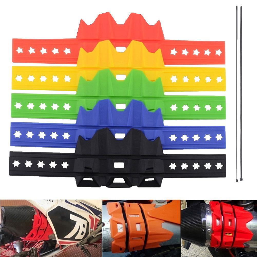 38.5cm x 4.5cm moto isolation thermique tuyau d'échappement protecteur couverture cercle avec 2 sangle de cravate résistant à la chaleur résistant à l'usure