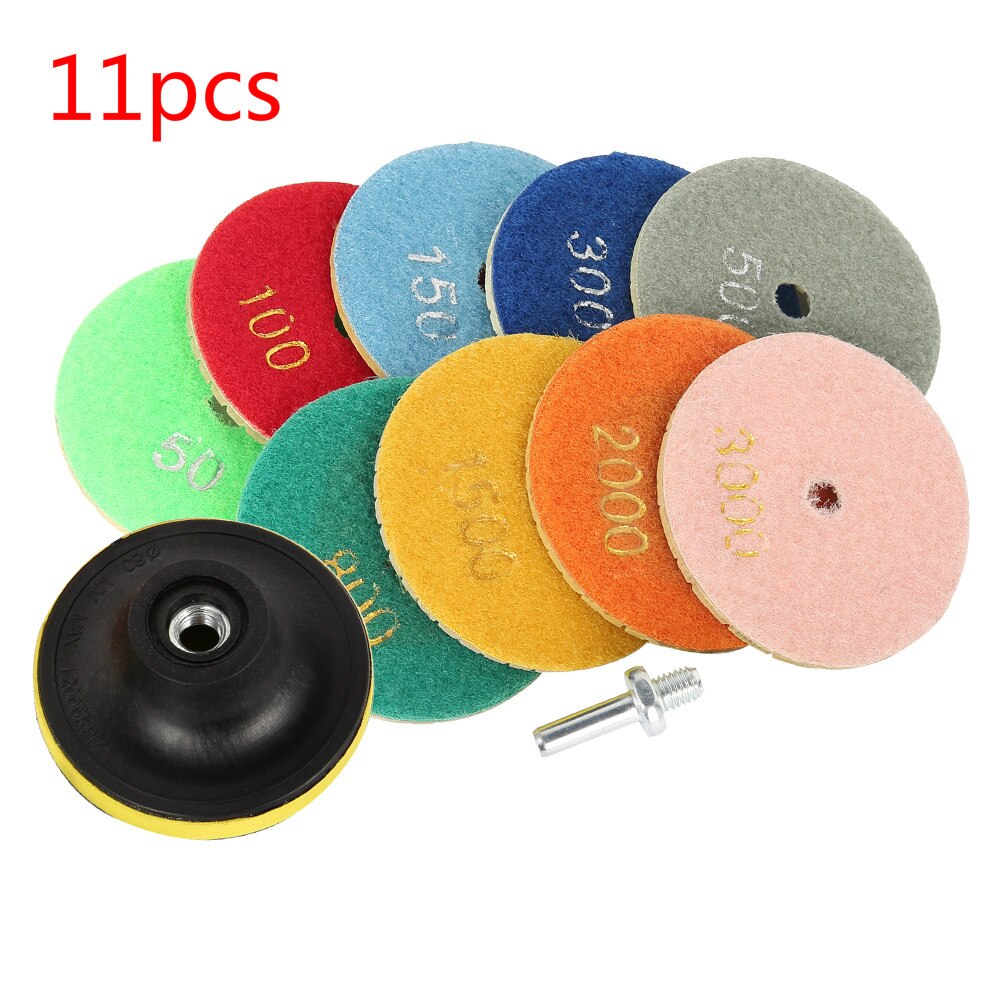 3 X 7 Pads Diamantés Polissage – Disques Résine 80mm, épaisseur 10mm, Voie Humide