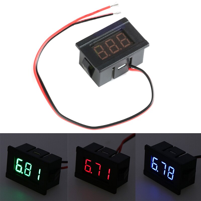 Mini Auto Voltmeter 12V Digital LED Display Volt Meter Gauge Voltage Panel Meter 2 Wires Car Accessoties for Automoble/Moto