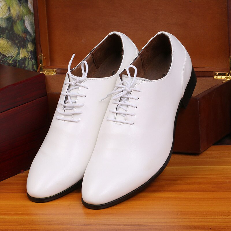 mens white dress shoes man wedding shoes men shoes leather formal suit shoes zapatos oxford hombre chaussure homme mari 538: white / 9.5