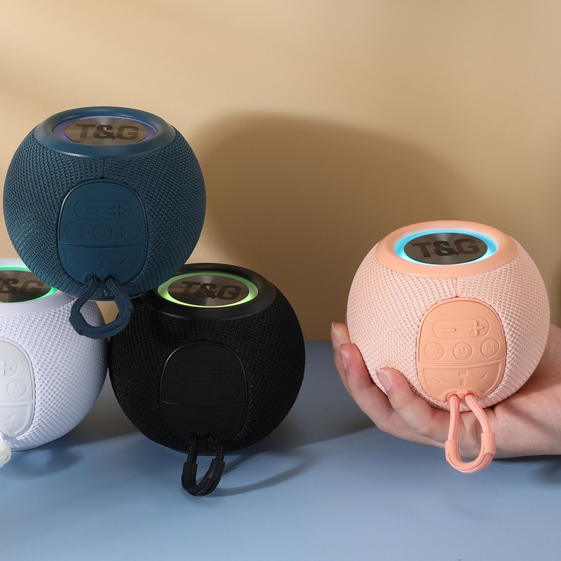TG337 Bluetooth audio portable round small audio fabric led light wireless subwoofer speaker
