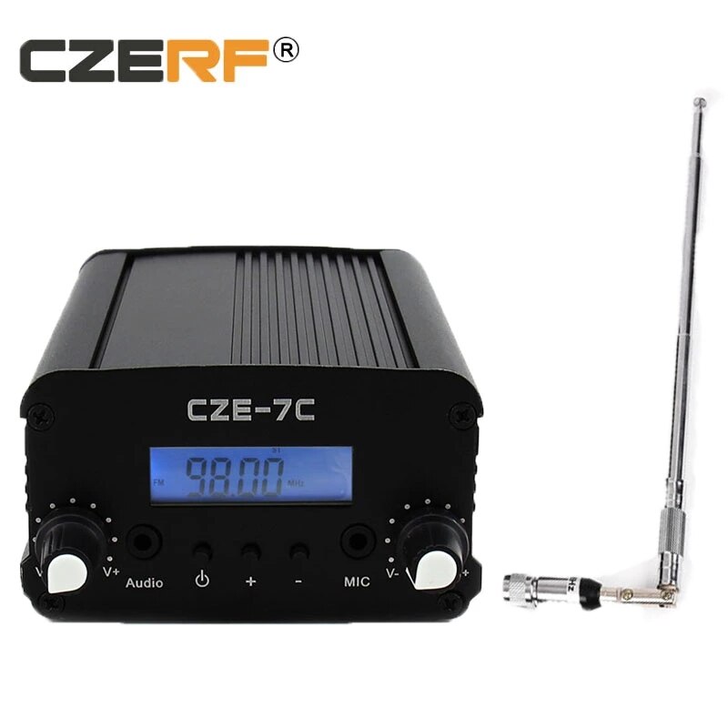 1W/7W stéréo PLL FM émetteur station de radio de diffusion CZE-7C 76-108MHZ: Transmitter antenna