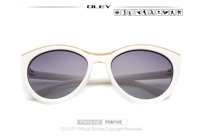 OLEY Cat Eye Zonnebril Vrouwen Gepolariseerde Zonnebril voor vrouw Rijden bril gafas zonnebril dames: Y7416 C6 BOX