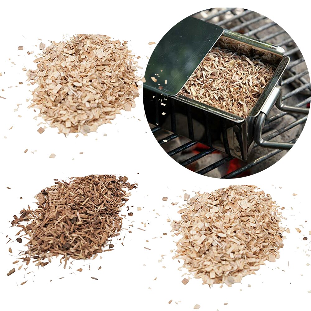 BBQ Wood Chips for Smoker Apple Pear Cherry Pecan 0.5cm Natural Wood Chips 100g Each one Wood Chunks for Grilling for Cold Smoke