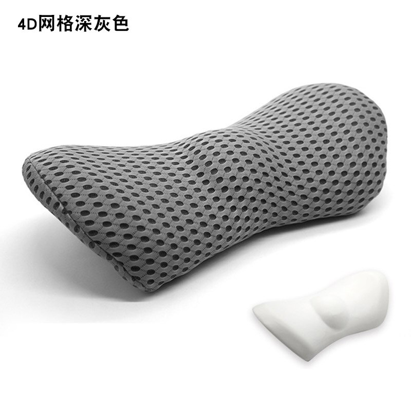 Ademend Geheugen Katoen Fysiotherapie Lumbale Kussen Taille Voor Autostoel Rugpijn Ondersteuning Kussen Bed Sofa Kantoor Slaap Kussens: DarkGrey