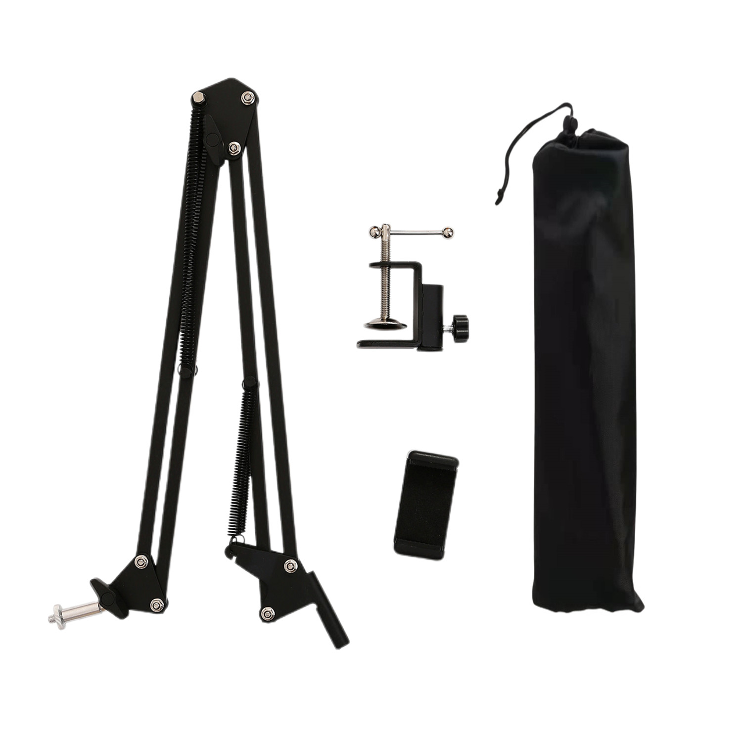 Kameratelefon stativ bordstativ sæt overhead shot fotografering justerbar arm stander til telefon kamera ring lys lampe