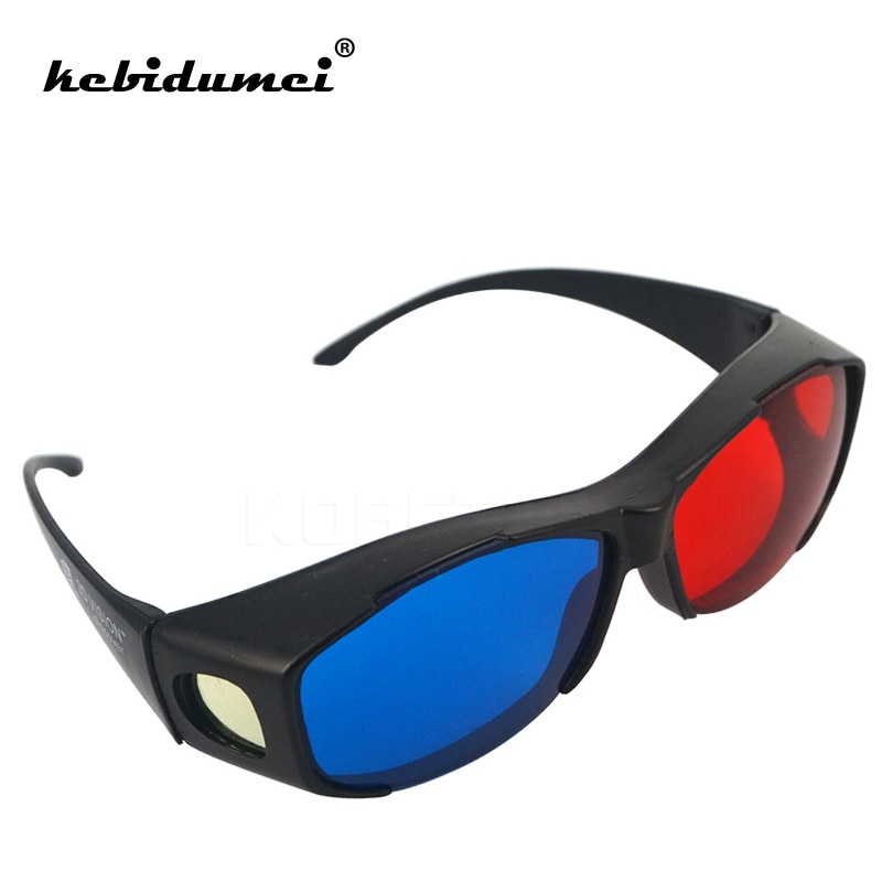 Kebidumei Plastic bril Rood Blauw 3D Bril Framed 3D Vision Bril voor Game Stereo Movie Dimensional Anaglyph Bril