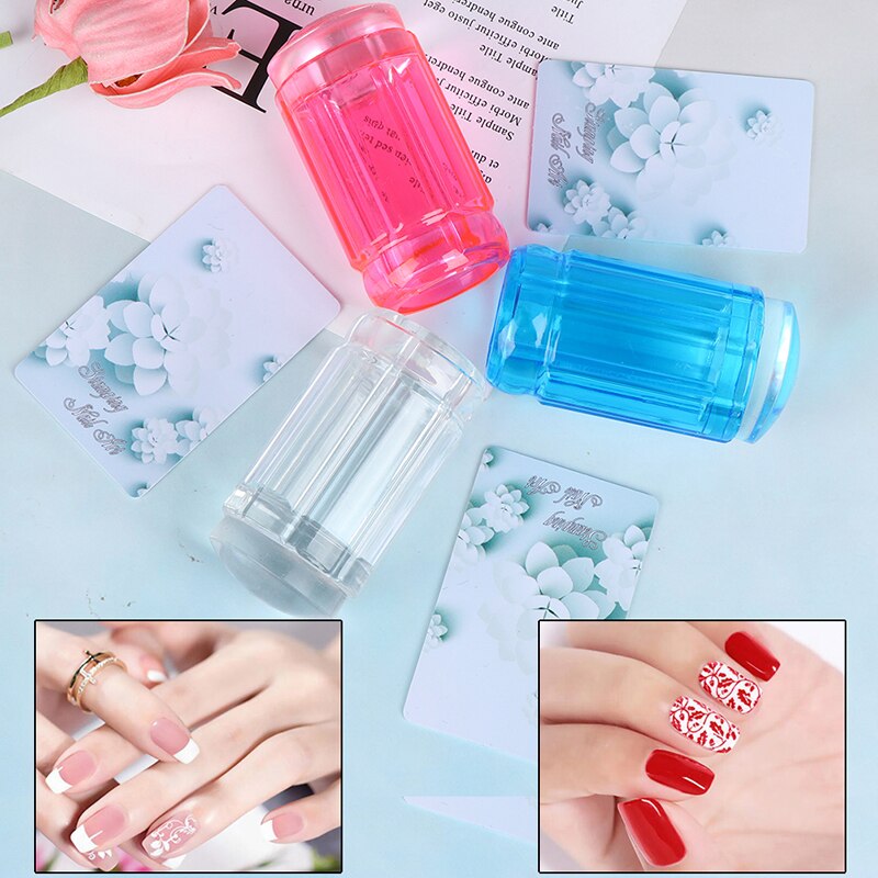 Stamper Transparent Nail Stamp Scraper Polish Print Transfer Nail Stamper Tools