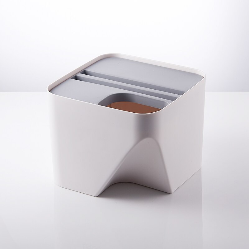 Poubelle de tri domestique superposée en plastique, seau de rangement de cuisine humide et sec, fût en papier de grande capacité: WHITE  S