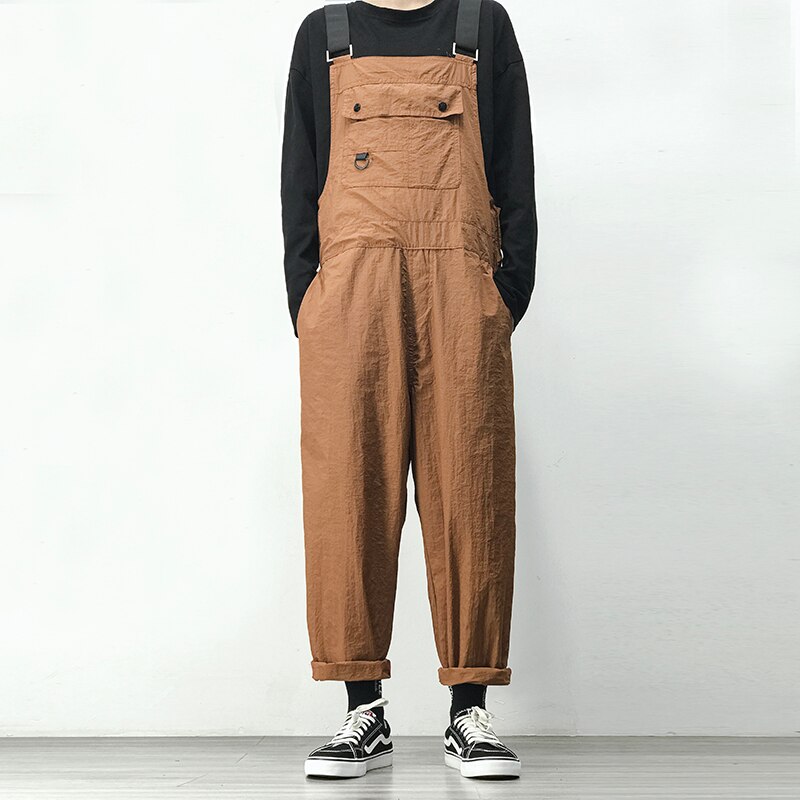 Estilo Safari Multi-bolsillo de los hombres Hip Hop pantalones ropa informal japonesa el trabajo de carga pantalones overoles hombres holgado Casual Pantalones