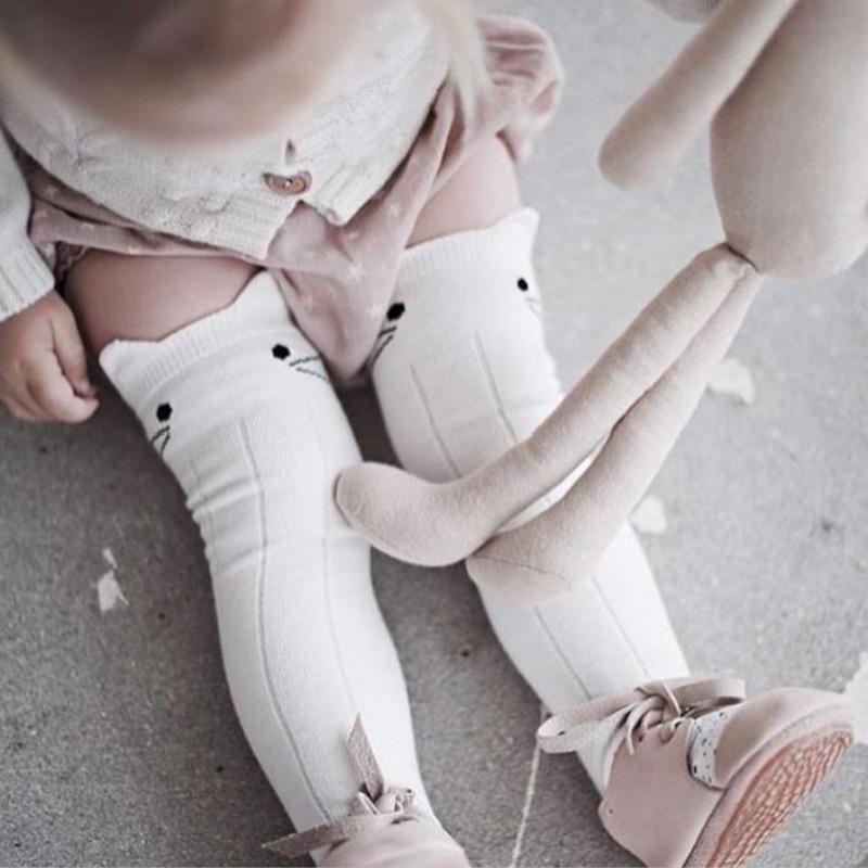 Cute Little Girl Knee High Socks Leg Pants 0-4 anni in cotone senza calzini di ventilazione scivolosi