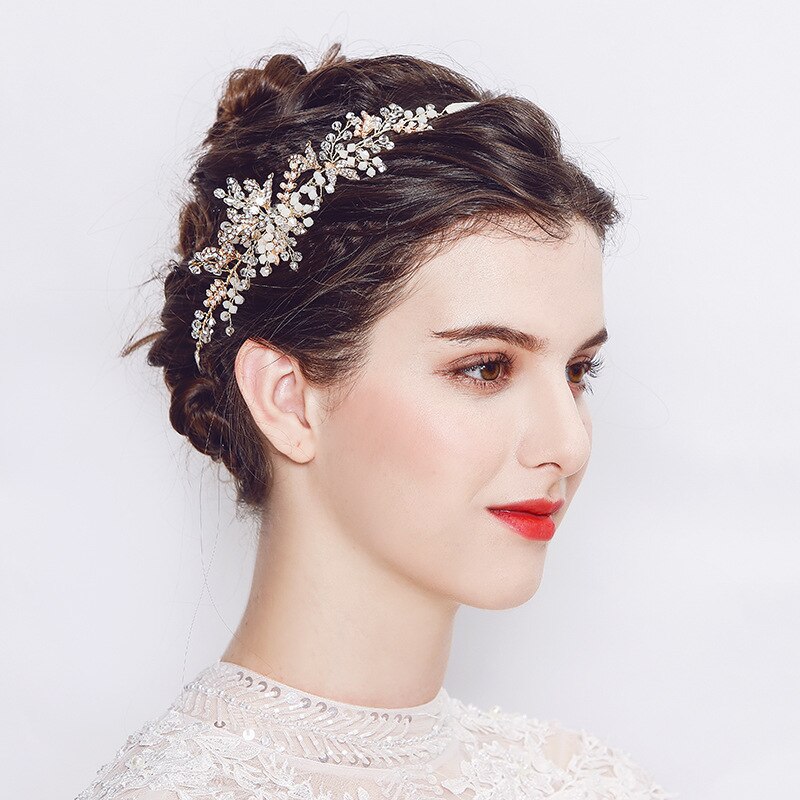 Accesorios creativos para tocado de novia flores de hoja hecho a mano