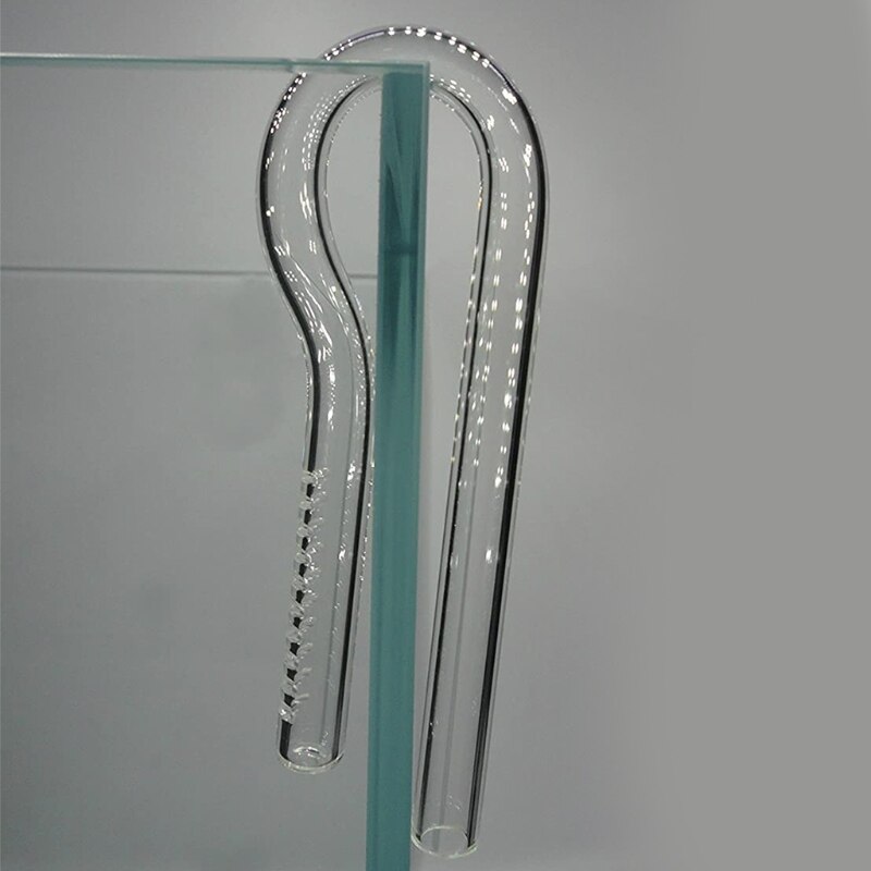 Tubería de lirio de vidrio transparente, entrada y giro, Compatible con eheim-tetra y otros filtros, fácil de instalar