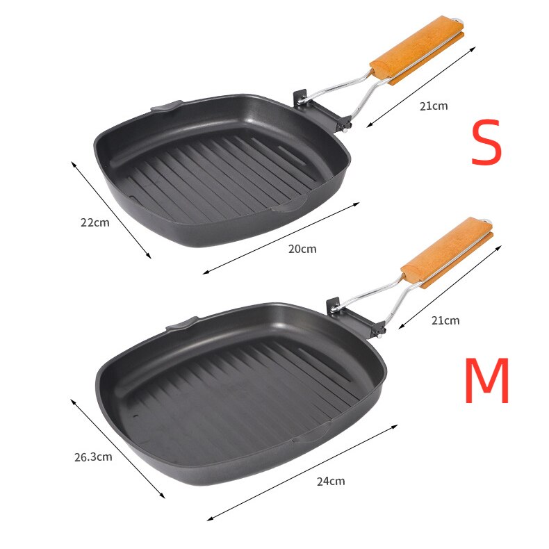 Frying Pan Foldable Wooden Handle Non-stick Pan Induction Cooker Gas Stove Universal Tool Steak Breakfast Fryers non stick wok