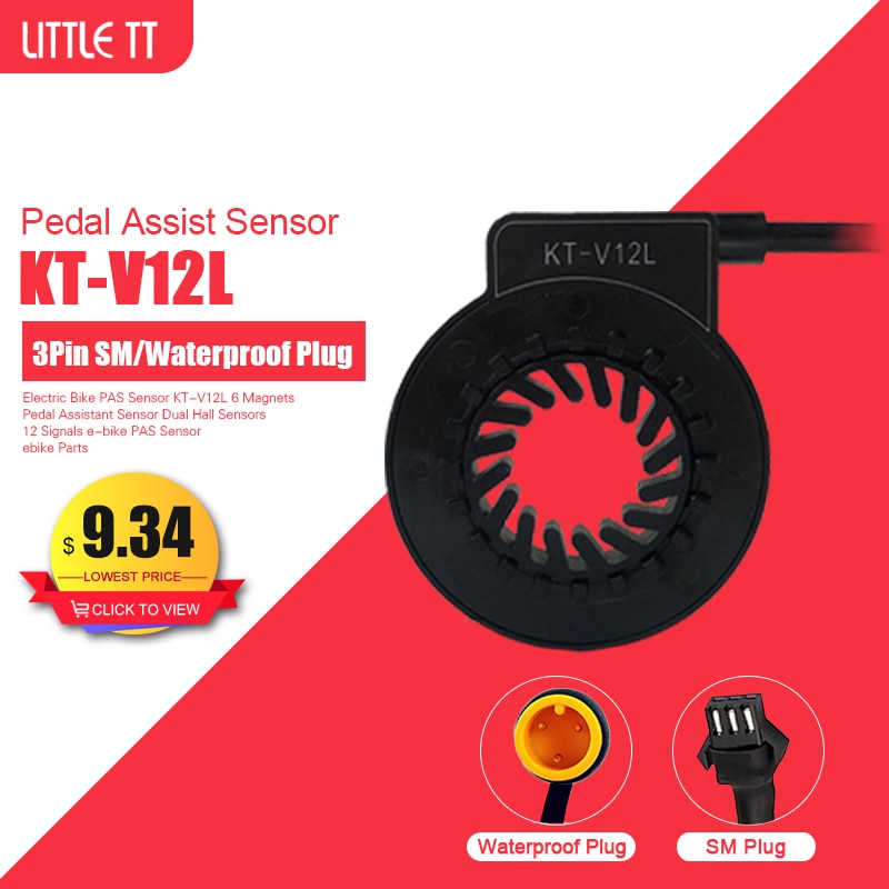 Elektrische Fiets Pas Sensor KT-V12L 6 Magneten Pedaal Assistent Sensor Dual Hall Sensoren 12 Signalen E-Bike Pas Sensor ebike Onderdelen