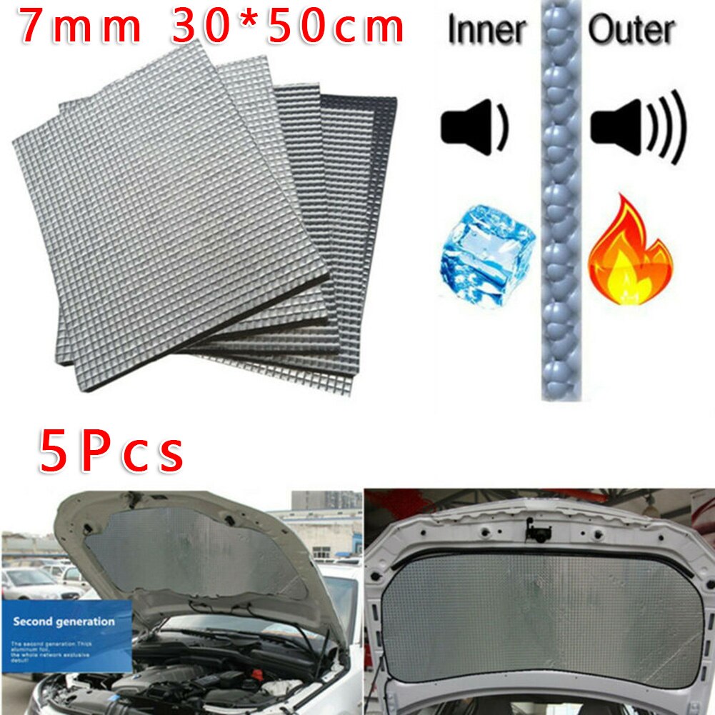 Porte voiture isolation thermique phonique tapis capot coffre son 7mm universel voiture isolation