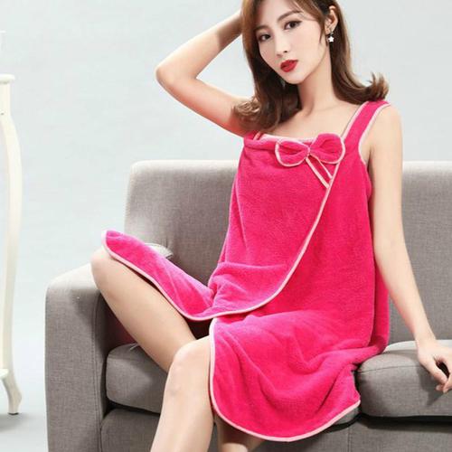 Bath Towels Lady Girls Wearable Fast Drying Magic Bath Towel Beach Skirt Bathrobe Sleepwear Bridesmaid Robes: Red